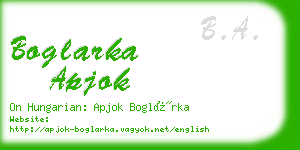 boglarka apjok business card